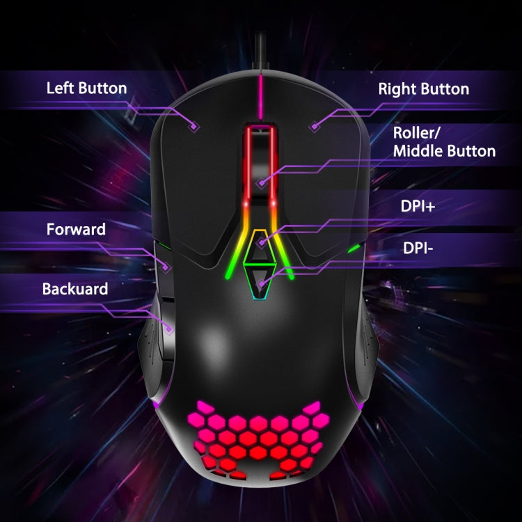 ONIKUMA CW902 RGB Lighting Wired Mouse(Black) - Wired Mice by ONIKUMA | Online Shopping South Africa | PMC Jewellery | Buy Now Pay Later Mobicred