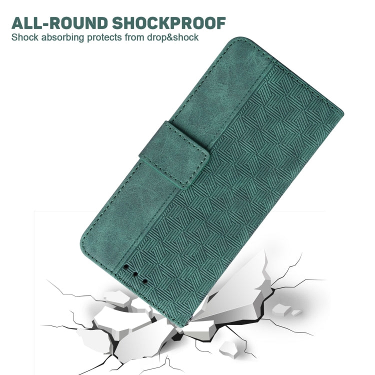 For Infinix Note 7 X690 Geometric Embossed Leather Phone Case(Green) - Infinix Cases by PMC TechLife | Online Shopping South Africa | PMC TechLife | Buy Now Pay Later Mobicred