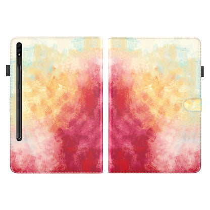 For Samsung Galaxy Tab S9 Watercolor Pattern Flip Leather Tablet Case(Spring Cherry) - Galaxy Tab S9 Cases by PMC Jewellery | Online Shopping South Africa | PMC Jewellery | Buy Now Pay Later Mobicred