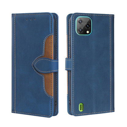 For Blackview A55 Skin Feel Straw Hat Magnetic Buckle Leather Phone Case(Blue) - More Brand by PMC Jewellery | Online Shopping South Africa | PMC Jewellery | Buy Now Pay Later Mobicred
