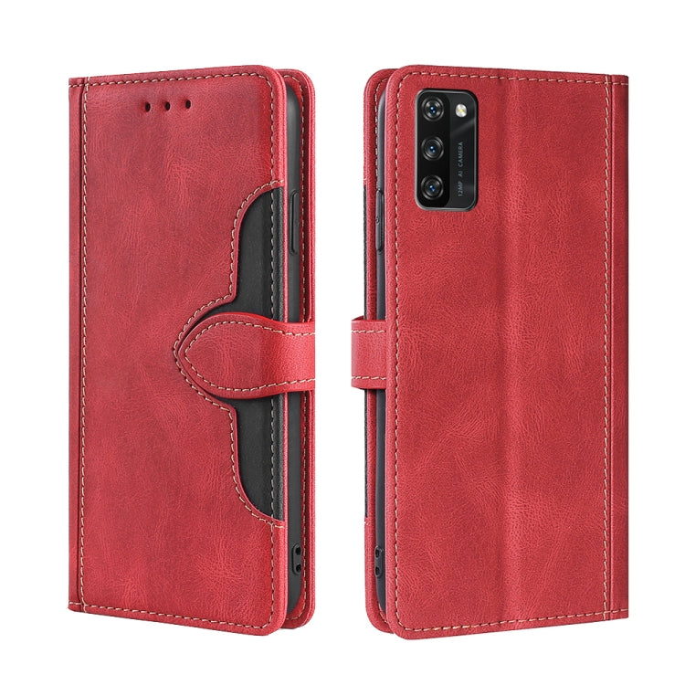 For Blackview A100 Skin Feel Straw Hat Magnetic Buckle Leather Phone Case(Red) - More Brand by PMC Jewellery | Online Shopping South Africa | PMC Jewellery | Buy Now Pay Later Mobicred