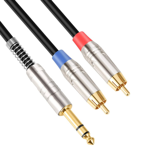 6.35mm Male to Dual RCA Male Audio Cable, Cable Length:1.8m - Aux Cable by PMC Jewellery | Online Shopping South Africa | PMC Jewellery | Buy Now Pay Later Mobicred