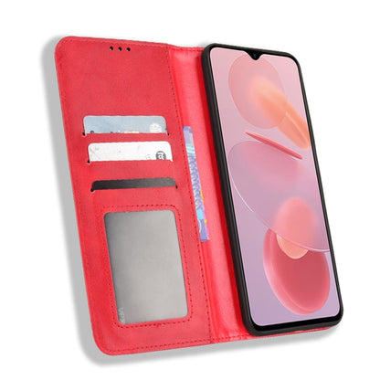 For Ulefone Note 12P Magnetic Buckle Retro Texture Leather Phone Case(Red) - Ulefone Cases by PMC Jewellery | Online Shopping South Africa | PMC Jewellery | Buy Now Pay Later Mobicred