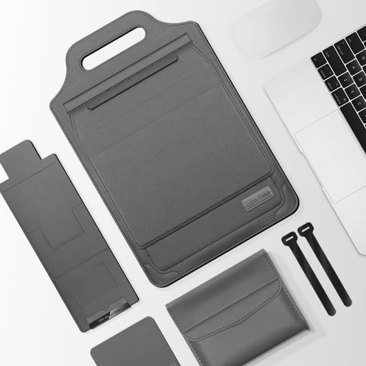 13 inch Multifunctional Mouse Pad Stand Handheld Laptop Bag(Grey) - 13.3 inch by PMC Jewellery | Online Shopping South Africa | PMC Jewellery | Buy Now Pay Later Mobicred