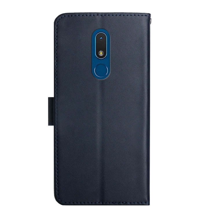 For Nokia C3 Genuine Leather Fingerprint-proof Horizontal Flip Phone Case(Blue) - Nokia Cases by PMC TechLife | Online Shopping South Africa | PMC TechLife | Buy Now Pay Later Mobicred