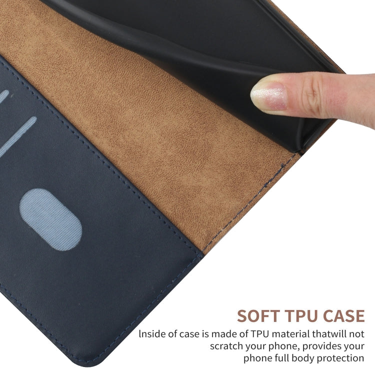 For Nokia C3 Genuine Leather Fingerprint-proof Horizontal Flip Phone Case(Blue) - Nokia Cases by PMC TechLife | Online Shopping South Africa | PMC TechLife | Buy Now Pay Later Mobicred