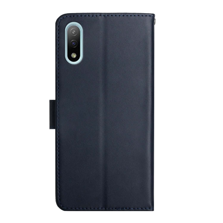 For Sony Xperia Ace II Genuine Leather Fingerprint-proof Flip Phone Case(Blue) - Sony Cases by PMC TechLife | Online Shopping South Africa | PMC TechLife | Buy Now Pay Later Mobicred
