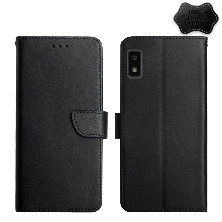 For Sharp Aquos Wish SHG06 Genuine Leather Fingerprint-proof Flip Phone Case(Black) - More Brand by PMC TechLife | Online Shopping South Africa | PMC TechLife | Buy Now Pay Later Mobicred