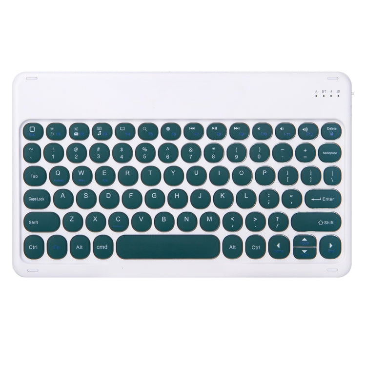 +X3 Universal Candy Color Round Keys Bluetooth Keyboard Leather Case(Dark Night Green) - Universal Keyboard by PMC Jewellery | Online Shopping South Africa | PMC Jewellery