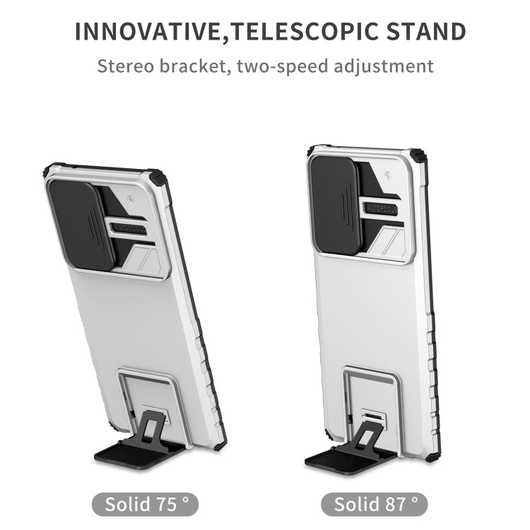 For Samsung Galaxy Note20 Ultra Stereoscopic Holder Sliding Camshield Phone Case(White) - Galaxy Note20 Ultra Cases by PMC Jewellery | Online Shopping South Africa | PMC Jewellery