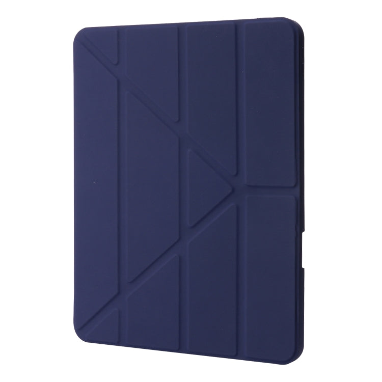 For iPad Air 13 2024 / iPad Pro 12.9 2022 / 2021 / 2020 / 2018 Deformation Transparent Acrylic Leather Tablet Case(Dark Blue) - iPad Pro 12.9 (2022/2021) Cases by PMC Jewellery | Online Shopping South Africa | PMC Jewellery | Buy Now Pay Later Mobicred