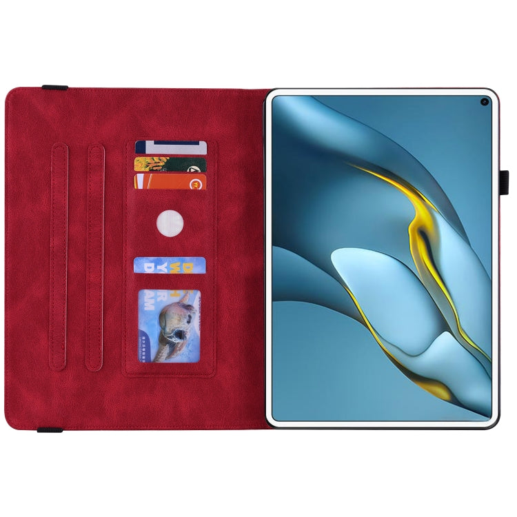 For Huawei MatePad Pro 10.8 2021 Butterfly Flower Embossed Leather Tablet Case(Red) - Huawei by PMC TechLife | Online Shopping South Africa | PMC TechLife | Buy Now Pay Later Mobicred