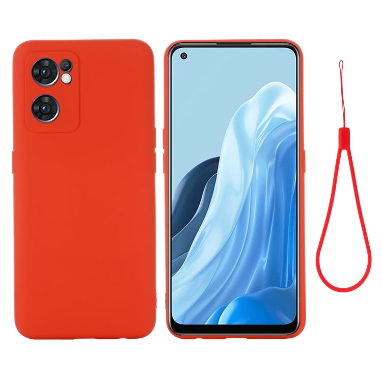 For OPPO Reno7 5G Global / Find X5 Lite Pure Color Liquid Silicone Shockproof Full Coverage Phone Case(Red) - OPPO Cases by PMC Jewellery | Online Shopping South Africa | PMC Jewellery | Buy Now Pay Later Mobicred