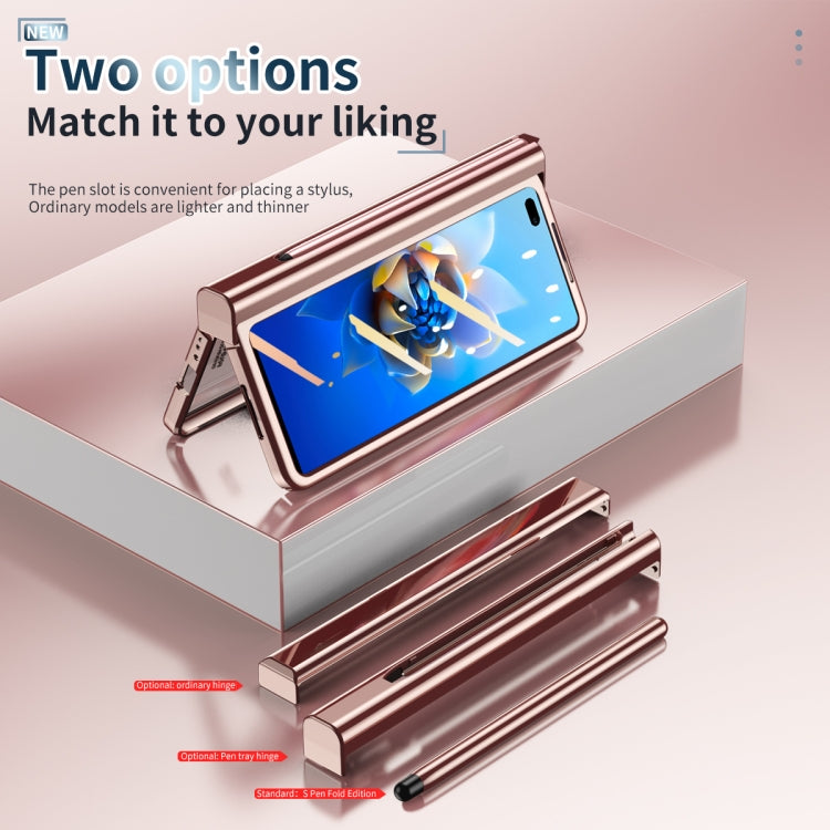 For Huawei Mate X2 Electroplating Hinge Phone Case with Stylus(Pink) - Huawei Cases by PMC TechLife | Online Shopping South Africa | PMC TechLife | Buy Now Pay Later Mobicred