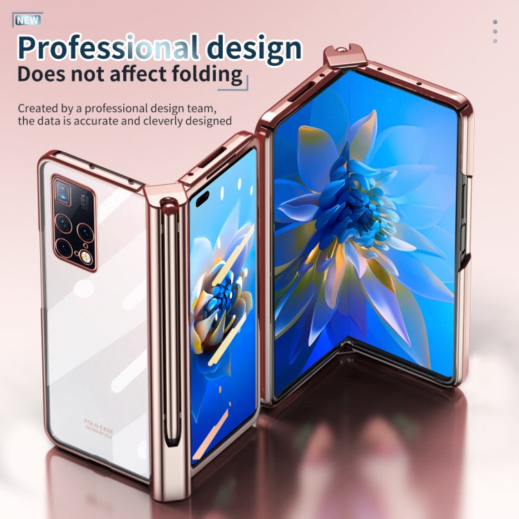 For Huawei Mate X2 Electroplating Hinge Phone Case with Stylus(Pink) - Huawei Cases by PMC TechLife | Online Shopping South Africa | PMC TechLife | Buy Now Pay Later Mobicred