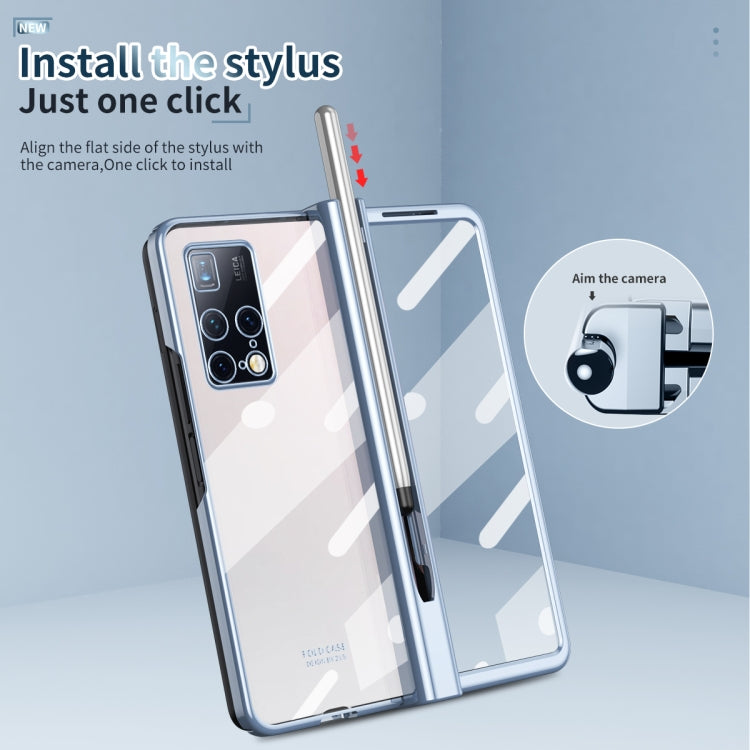 For Huawei Mate X2 Electroplating Hinge Phone Case with Stylus(Blue) - free shipping - PMC TechLife - Order now!