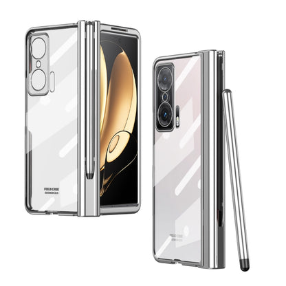 For Honor Magic V Electroplating Hinge Phone Case with Stylus(Silver) - Honor Cases by PMC Jewellery | Online Shopping South Africa | PMC Jewellery