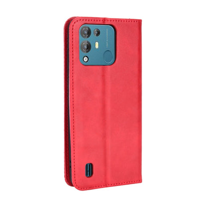 For Blackview A55 Pro Magnetic Buckle Retro Texture Leather Phone Case(Red) - More Brand by PMC Jewellery | Online Shopping South Africa | PMC Jewellery | Buy Now Pay Later Mobicred