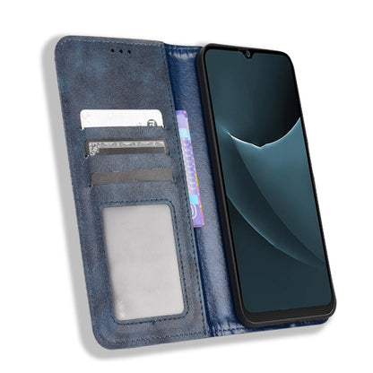 For Blackview A95 Magnetic Buckle Retro Texture Leather Phone Case(Blue) - More Brand by PMC Jewellery | Online Shopping South Africa | PMC Jewellery | Buy Now Pay Later Mobicred