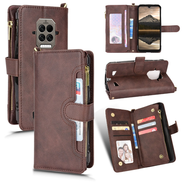 For Doogee S86 / S86 Pro Litchi Texture Zipper Leather Phone Case(Brown) - Doogee Cases by PMC TechLife | Online Shopping South Africa | PMC TechLife | Buy Now Pay Later Mobicred
