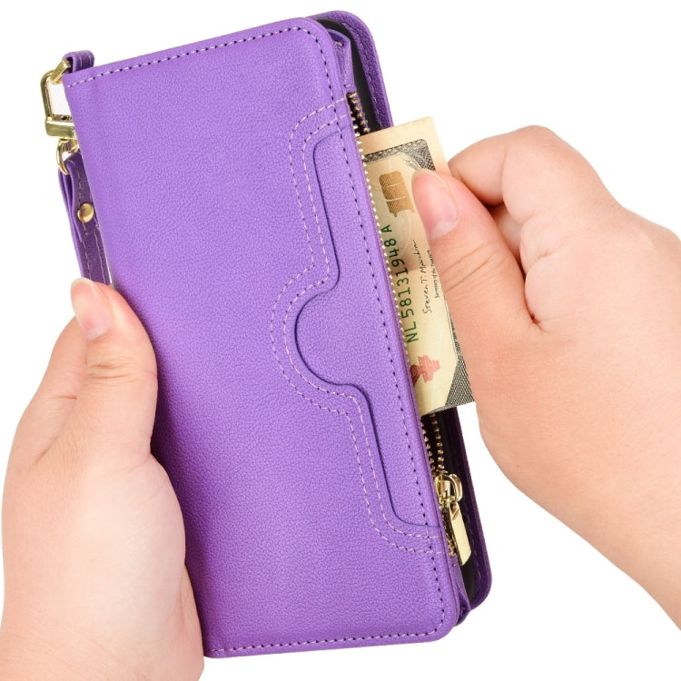 For Doogee S88 Pro / S88 Plus Litchi Texture Zipper Leather Phone Case(Purple) - Doogee Cases by PMC TechLife | Online Shopping South Africa | PMC TechLife | Buy Now Pay Later Mobicred