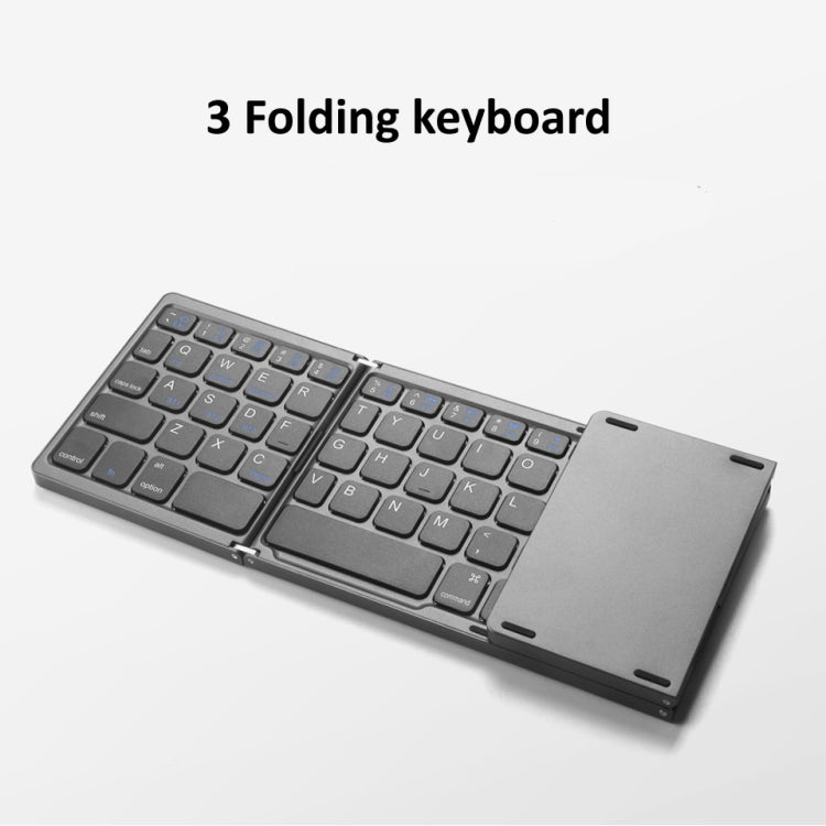 B089T Foldable Bluetooth Keyboard Rechargeable with Touchpad(Grey) - Wireless Keyboard by PMC Jewellery | Online Shopping South Africa | PMC Jewellery | Buy Now Pay Later Mobicred