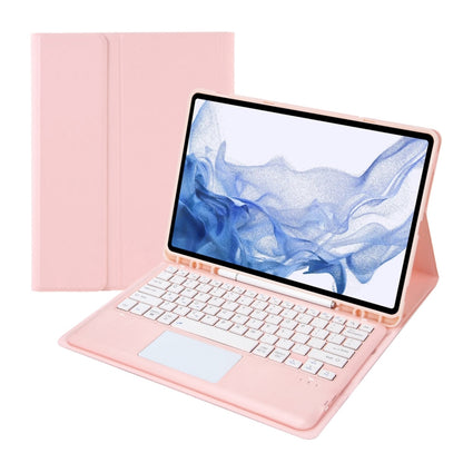 T800B-A Touch Pad Detachable Bluetooth Keyboard Leather Tablet Case For Samsung Galaxy Tab S8+/S7+/S7 FE(Pink) - Samsung Keyboard by PMC Jewellery | Online Shopping South Africa | PMC Jewellery