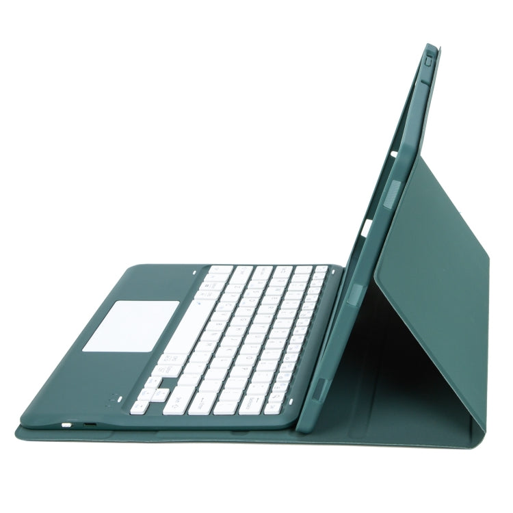 T800B-A Touch Pad Detachable Bluetooth Keyboard Leather Tablet Case For Samsung Galaxy Tab S8+/S7+/S7 FE(Dark Green) - Samsung Keyboard by PMC TechLife | Online Shopping South Africa | PMC TechLife
