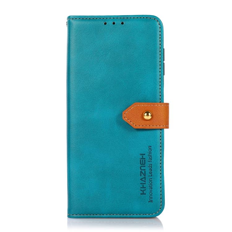 For iPhone 17 Pro Max KHAZNEH Dual-color Cowhide Texture Flip Leather Phone Case(Blue) - free shipping - PMc TechLife - Order now!