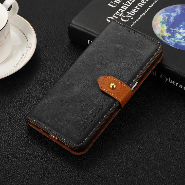 For iPhone 17 KHAZNEH Dual-color Cowhide Texture Flip Leather Phone Case(Black) - free shipping - PMc TechLife - Order now!