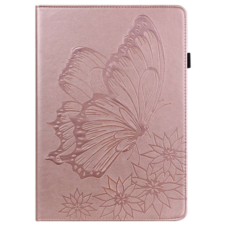 For Amazon Kindle Fire HD 10 / 10 Plus 2021 Big Butterfly Embossed Leather Tablet Case(Rose Gold) - Amazon by PMC TechLife | Online Shopping South Africa | PMC TechLife | Buy Now Pay Later Mobicred