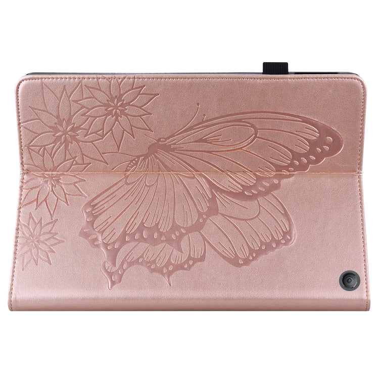 For Amazon Kindle Fire HD 10 / 10 Plus 2021 Big Butterfly Embossed Leather Tablet Case(Rose Gold) - Amazon by PMC TechLife | Online Shopping South Africa | PMC TechLife | Buy Now Pay Later Mobicred
