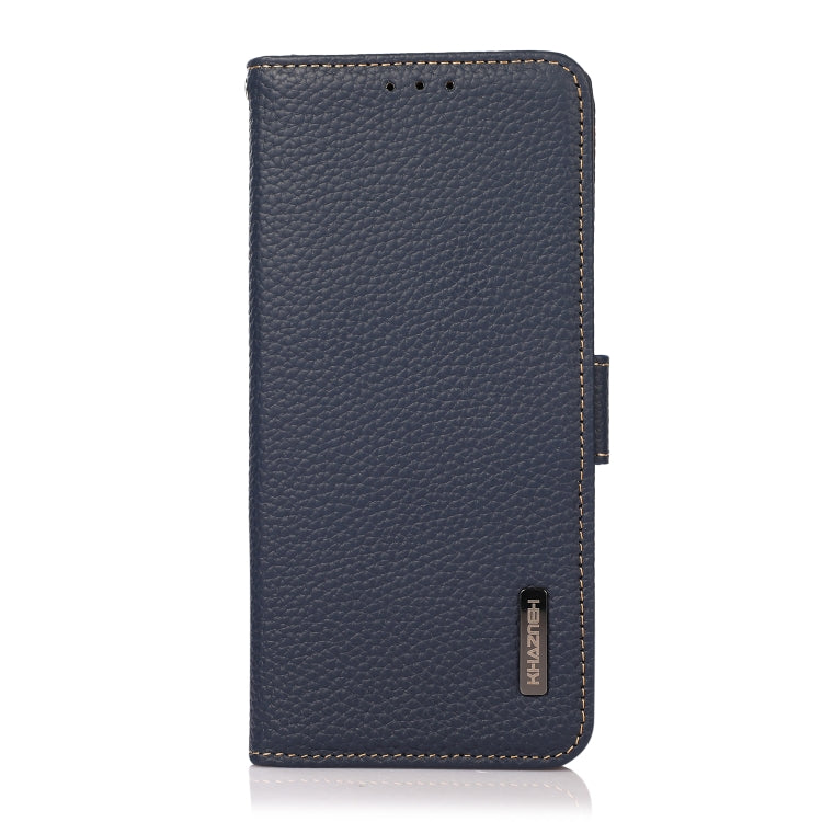 For Nokia C21 Plus KHAZNEH Side-Magnetic Litchi Genuine Leather RFID Phone Case(Blue) - Nokia Cases by PMC TechLife | Online Shopping South Africa | PMC TechLife | Buy Now Pay Later Mobicred