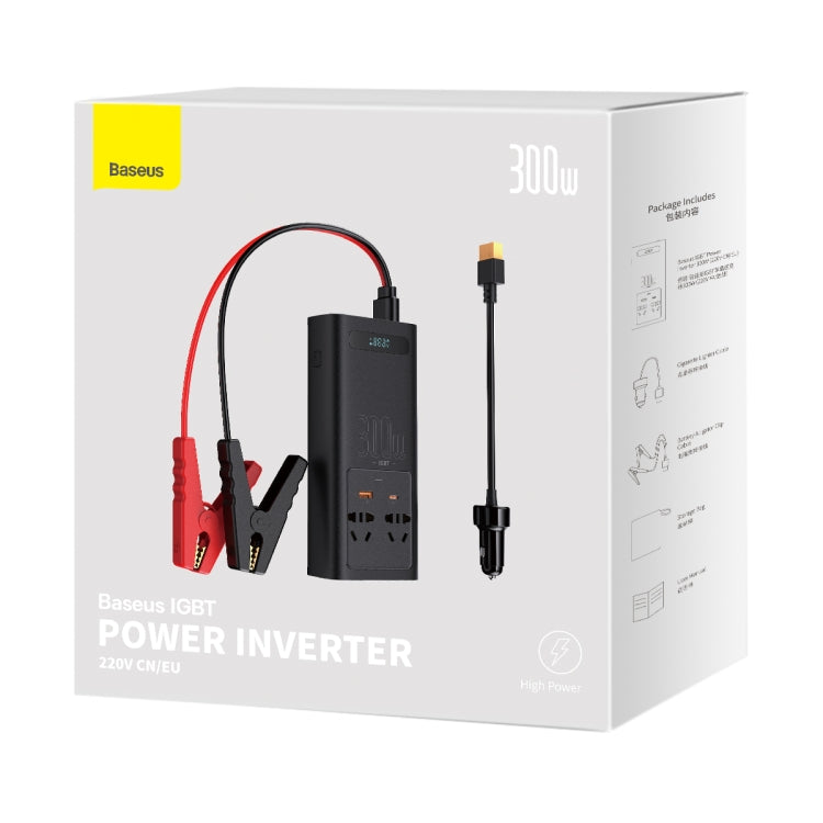 Baseus BS-CI30-02 300W IGBT Power Inverter 220V CN/EU(Black) - Pure Sine Wave by Baseus | Online Shopping South Africa | PMC Jewellery | Buy Now Pay Later Mobicred