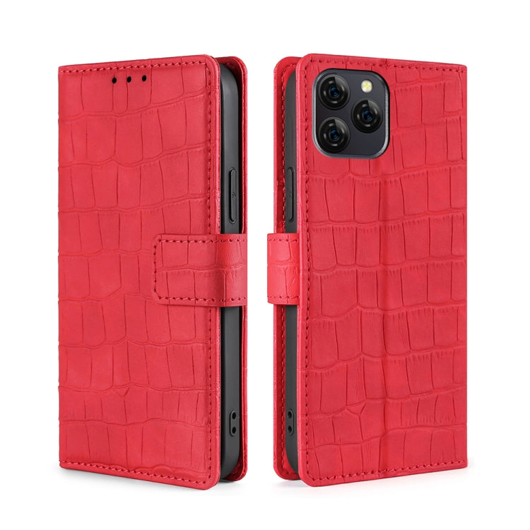 For Blackview A95 Skin Feel Crocodile Magnetic Clasp Leather Phone Case(Red) - More Brand by PMC Jewellery | Online Shopping South Africa | PMC Jewellery | Buy Now Pay Later Mobicred