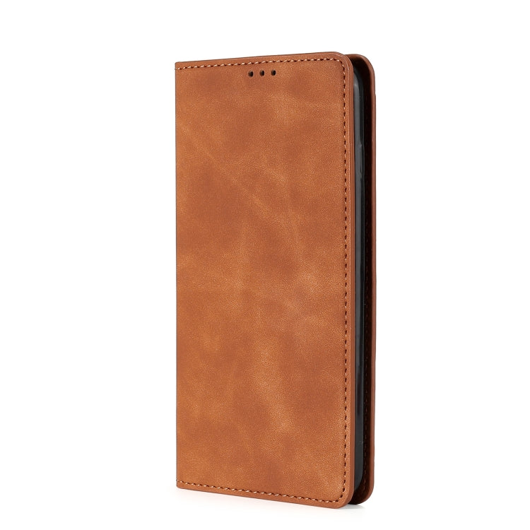 For Blackview A55 Skin Feel Magnetic Horizontal Flip Leather Phone Case(Light Brown) - More Brand by PMC Jewellery | Online Shopping South Africa | PMC Jewellery | Buy Now Pay Later Mobicred