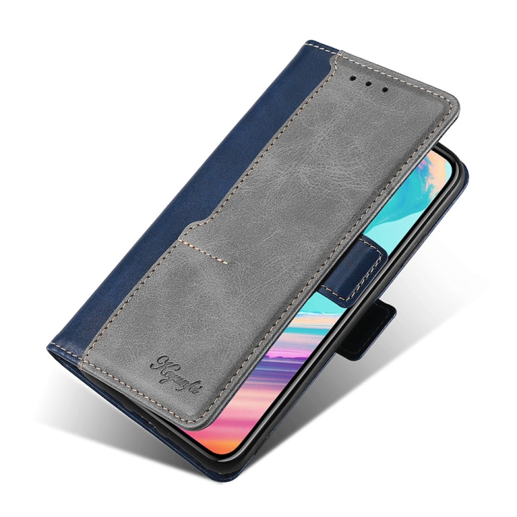 For Ulefone Note 12P Contrast Color Side Buckle Leather Phone Case(Blue + Grey) - Ulefone Cases by PMC Jewellery | Online Shopping South Africa | PMC Jewellery | Buy Now Pay Later Mobicred