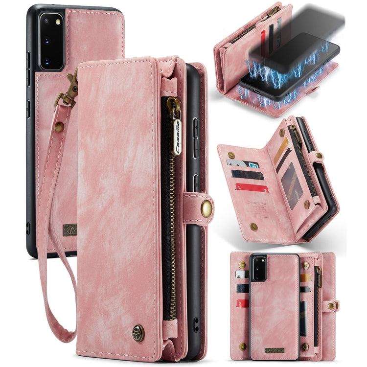 For Samsung Galaxy S20 CaseMe Detachable Multifunctional Horizontal Flip Leather Case, with Card Slot & Holder & Zipper Wallet & Photo Frame (Pink) - Galaxy Phone Cases by CaseMe | Online Shopping South Africa | PMC Jewellery | Buy Now Pay Later Mobicred