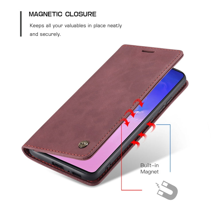 For Galaxy A91 / S10 Lite CaseMe Multifunctional Horizontal Flip Leather Case, with Card Slot & Holder & Wallet(Wine Red) - Galaxy Phone Cases by CaseMe | Online Shopping South Africa | PMC Jewellery | Buy Now Pay Later Mobicred