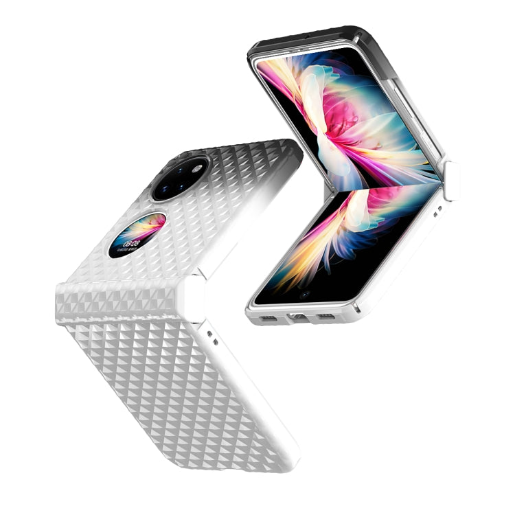 For Huawei P50 Pocket Rainbow Gradient Hinge Shockproof Phone Case(White Black) - Huawei Cases by PMC TechLife | Online Shopping South Africa | PMC TechLife | Buy Now Pay Later Mobicred