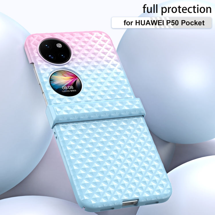 For Huawei P50 Pocket Rainbow Gradient Hinge Shockproof Phone Case(White Black) - Huawei Cases by PMC TechLife | Online Shopping South Africa | PMC TechLife | Buy Now Pay Later Mobicred