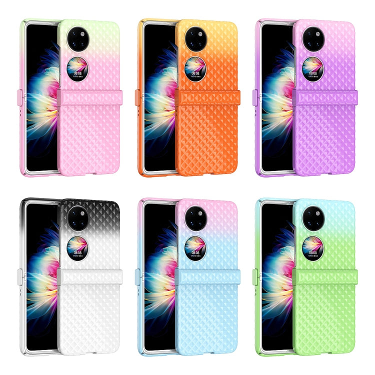 For Huawei P50 Pocket Rainbow Gradient Hinge Shockproof Phone Case(White Black) - Huawei Cases by PMC TechLife | Online Shopping South Africa | PMC TechLife | Buy Now Pay Later Mobicred