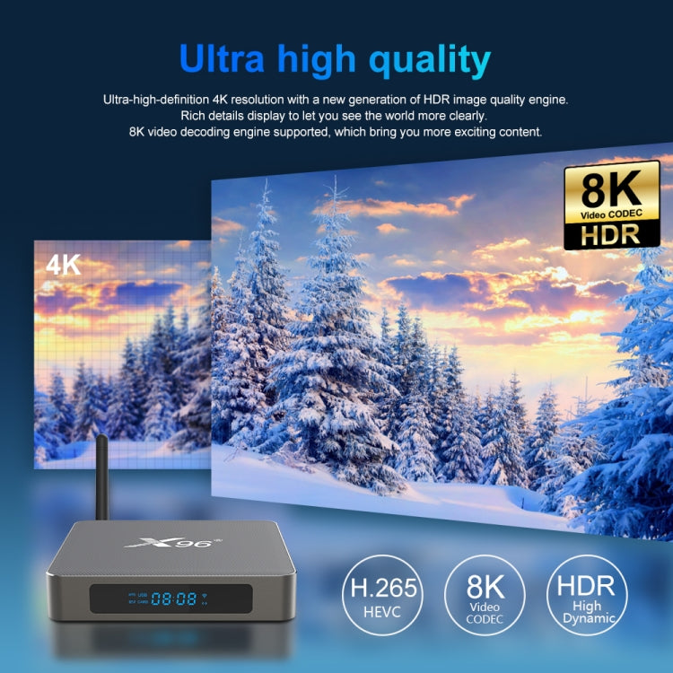 X96 X6 8K Smart TV BOX Android 11.0 Media Player, RK3566 Quad Core ARM Cortex A55, RAM: 8GB, ROM: 128GB, Plug Type:EU Plug - RK3566 by PMC Jewellery | Online Shopping South Africa | PMC Jewellery