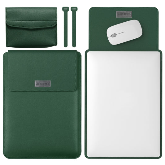 4 in 1 Lightweight and Portable Leather Computer Bag, Size:15.4/15.6/16.1 inches(Dark Green) - 15 inch by PMC Jewellery | Online Shopping South Africa | PMC Jewellery | Buy Now Pay Later Mobicred