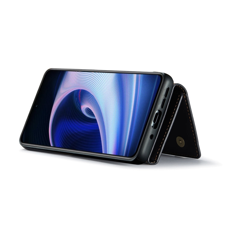 For OnePlus Ace/10R DG.MING M1 Series 3-Fold Multi Card Wallet + Magnetic Phone Case(Black) - OnePlus Cases by DG.MING | Online Shopping South Africa | PMC TechLife | Buy Now Pay Later Mobicred