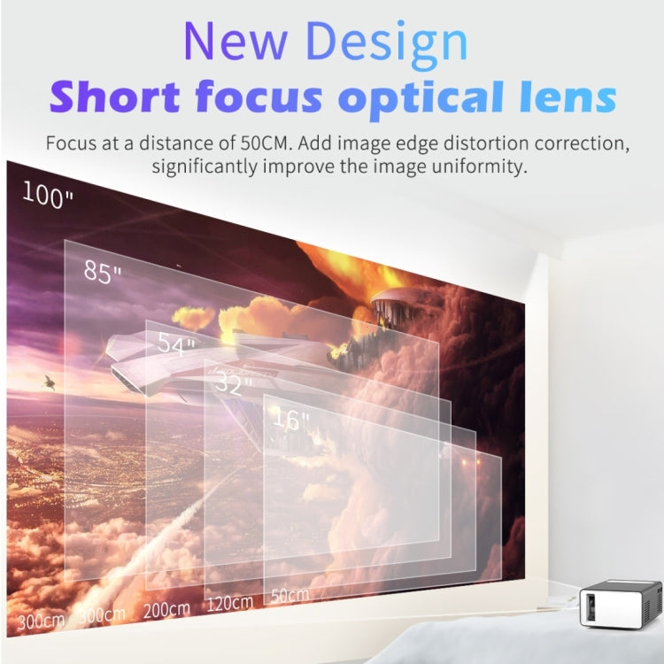 T300 25ANSI LED Portable Home Multimedia Game Projector, Plug Type:UK Plug(Yellow) - LED Projector by PMC TechLife | Online Shopping South Africa | PMC TechLife | Buy Now Pay Later Mobicred
