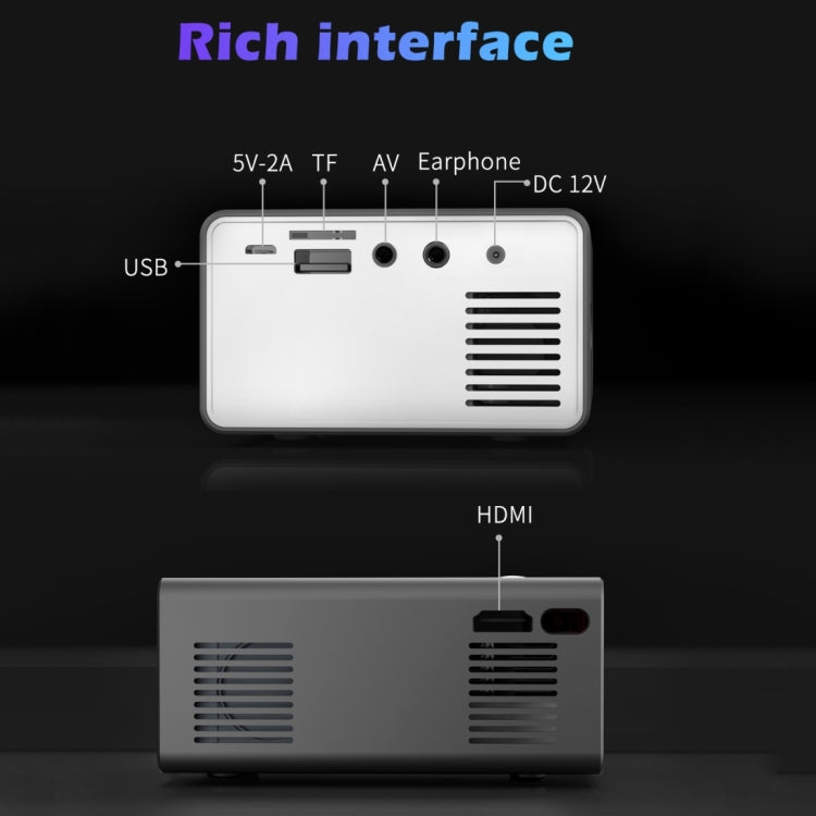 T300 25ANSI LED Portable Home Multimedia Game Projector, Plug Type:AU Plug(Black) - LED Projector by PMC TechLife | Online Shopping South Africa | PMC TechLife | Buy Now Pay Later Mobicred