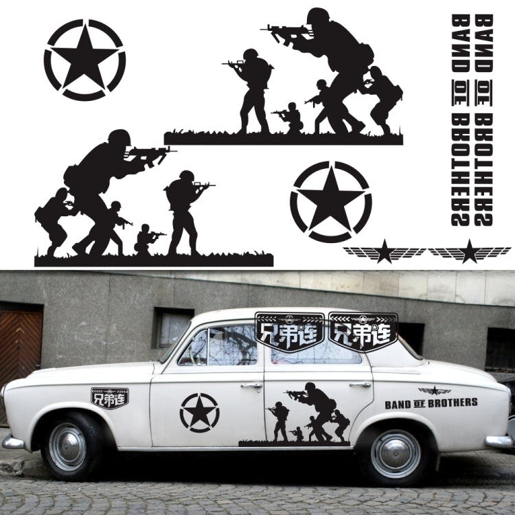 2 PCS/Set D-135 Band of Brothers Pattern Car Modified Decorative Sticker(Blue) - Decorative Sticker by PMC TechLife | Online Shopping South Africa | PMC TechLife | Buy Now Pay Later Mobicred