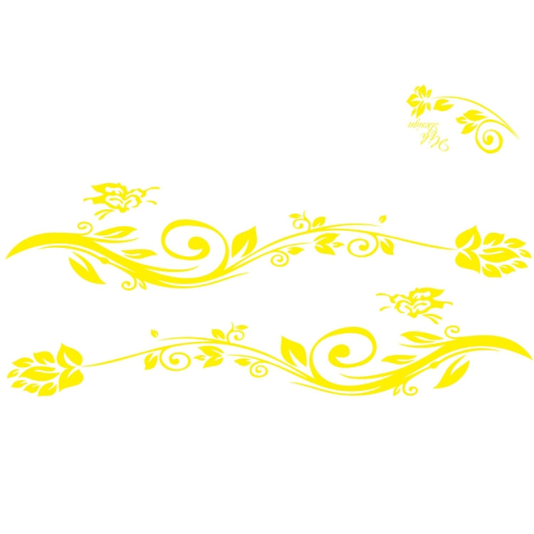 2 PCS/Set D-251 Butterfly Love Flowers Pattern Car Modified Decorative Sticker(Yellow) - Decorative Sticker by PMC Jewellery | Online Shopping South Africa | PMC Jewellery | Buy Now Pay Later Mobicred