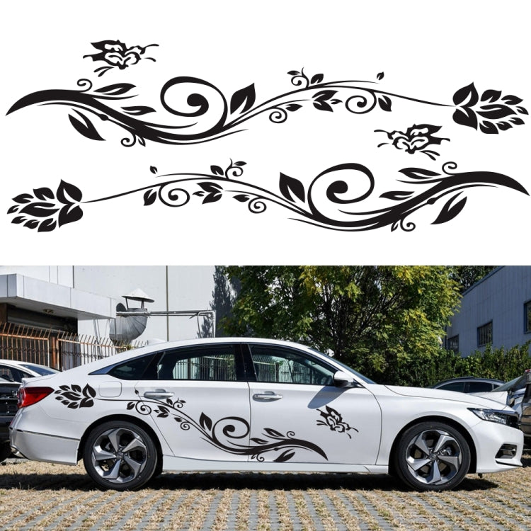 2 PCS/Set D-251 Butterfly Love Flowers Pattern Car Modified Decorative Sticker(Yellow) - Decorative Sticker by PMC Jewellery | Online Shopping South Africa | PMC Jewellery | Buy Now Pay Later Mobicred